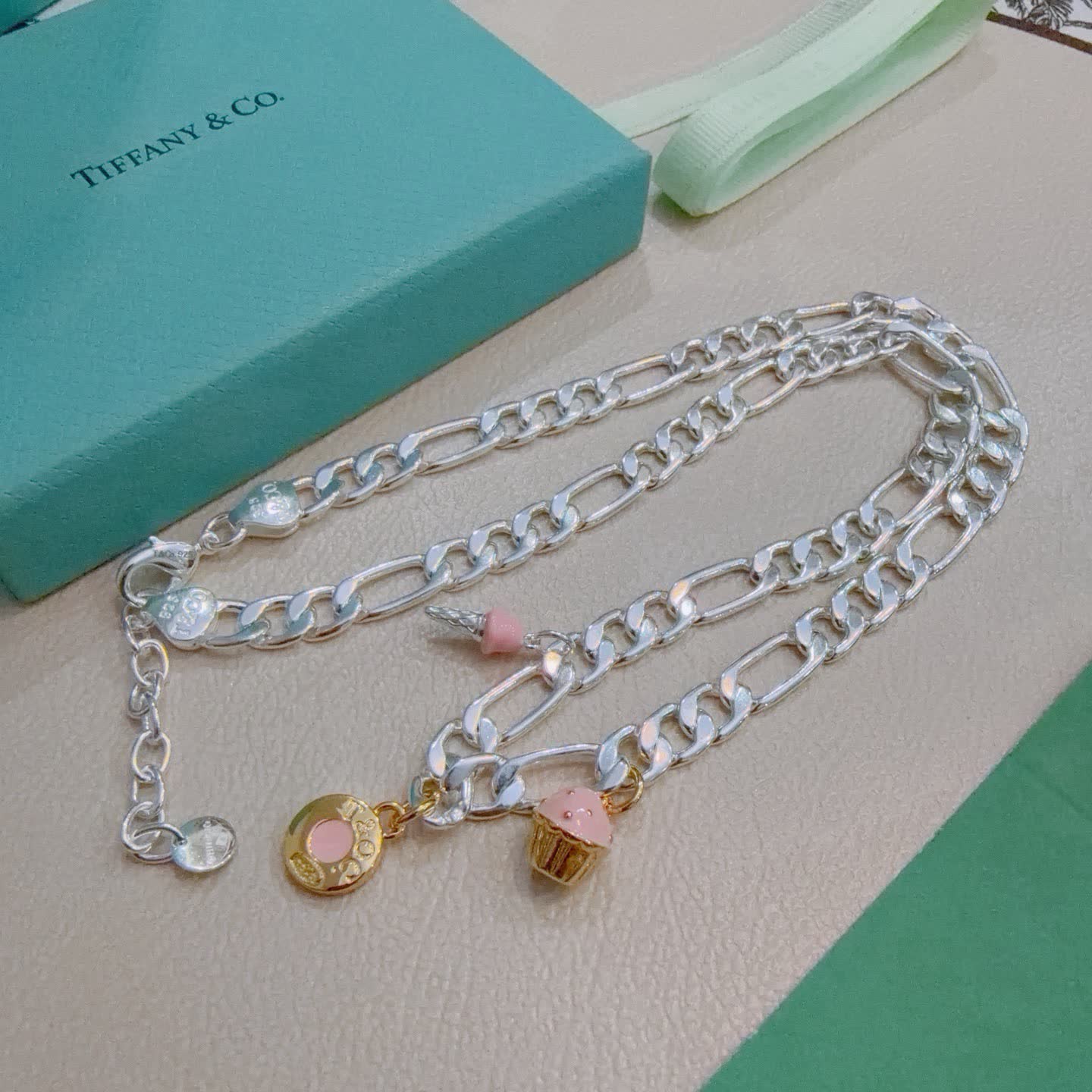 Tiffany & Co. Figaro Chain Necklace with Charm